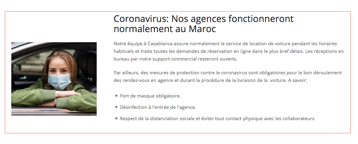 location voiture casablanca conditions coronavieus covid19
